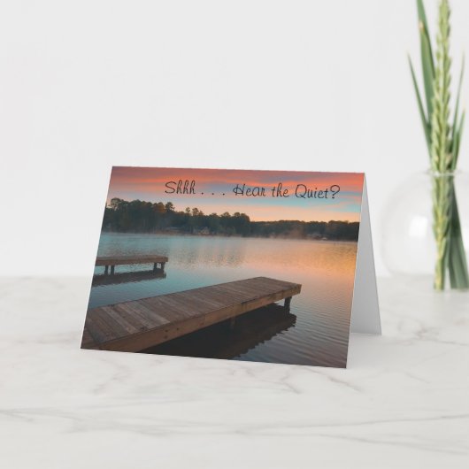 Quiet Lake op het dawn wenskaart Kaart (Voorkant)