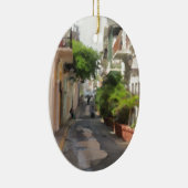 Quiet Little Street van Puerto Rico Keramisch Ornament (Rechts)