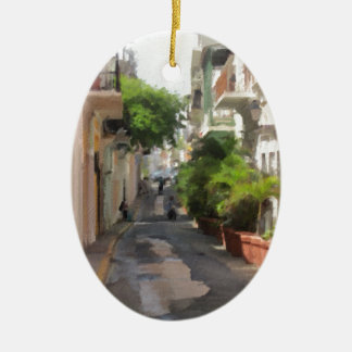 Quiet Little Street van Puerto Rico Keramisch Ornament