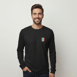 Quiet Luxury Black Long Sleeve Logo Italy T-shirt