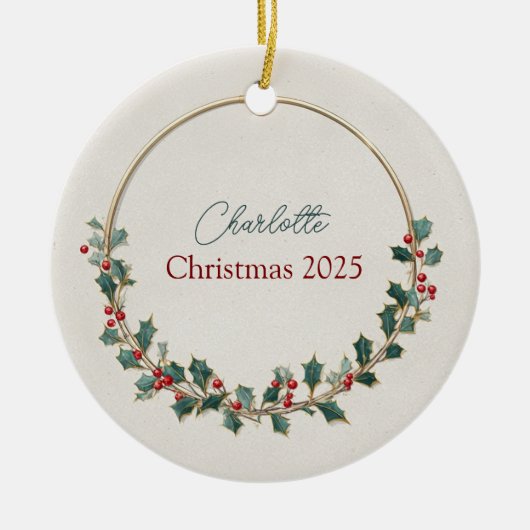 Quiet Luxury Personalized Christmas Ornament (Voorkant)