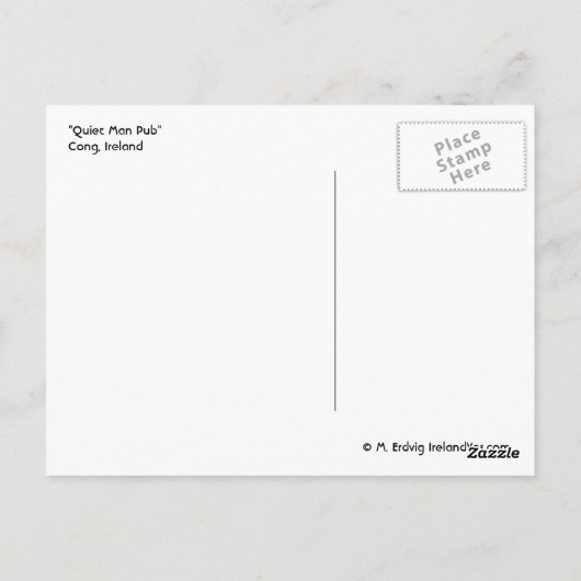 Quiet Man Pub Briefkaart (Achterkant)