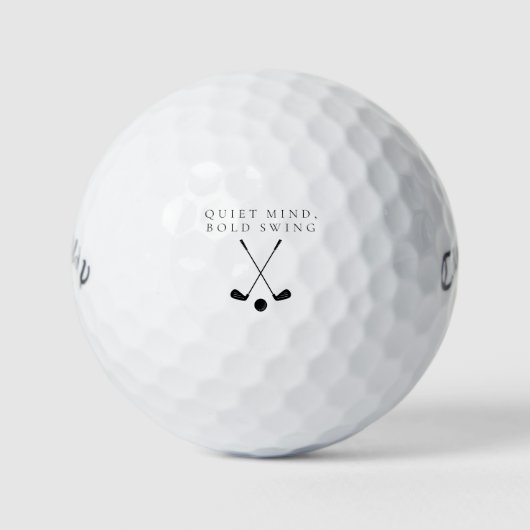 'Quiet Mind, Bold Swing' Inspiring Mindset Gift Golfballen (Voorkant)