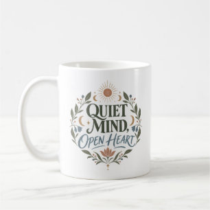 Quiet Mind Open Hart Welzijn Typography Koffiemok