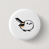 Quiet Minimal Long-Tailed Tit Illustration Ronde Button 3,2 Cm (Voorkant)