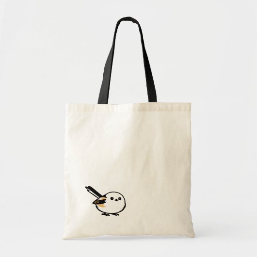 Quiet Minimal Long-Tailed Tit Illustration Tote Bag (Voorkant)