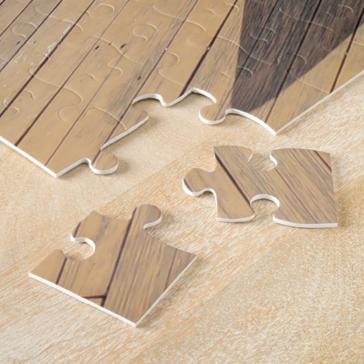 Quiet Morning by the Sea – Peaceful Coastal Deck Legpuzzel (Zijkant)