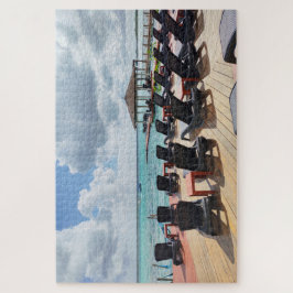 Quiet Morning by the Sea – Peaceful Coastal Deck Legpuzzel