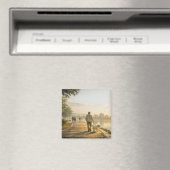 Quiet Morning Walk – 2" Square Art Magnet (Insitu (Vaatwasser))
