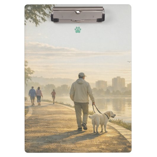 Quiet Morning Walk – Veterinary Clinic Clipboard Klembord (Voorkant)