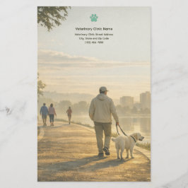 Quiet Morning Walk – Veterinary Clinic Stationery  Briefpapier