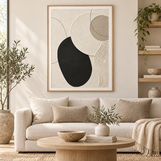 Quiet Orbit | Minimal Abstract Plaster Art Print
