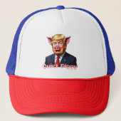 Quiet Piggy | Anti-Trump Political Humor Trucker Pet (Voorkant)