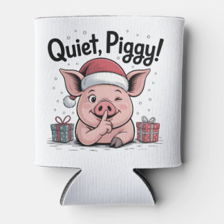 Quiet Piggy Christmas Santa hat Democratic  Blikjeskoeler