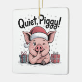 Quiet Piggy Christmas Santa hat Democratic  Keramisch Ornament (Links)