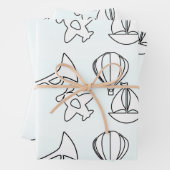 Quiet Plane Bugle Boat Kids  Inpakpapier Vel (In situ)