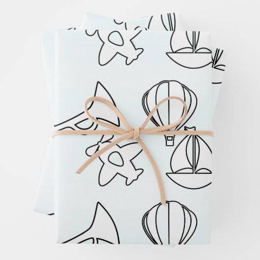 Quiet Plane Bugle Boat Kids  Inpakpapier Vel (In situ)