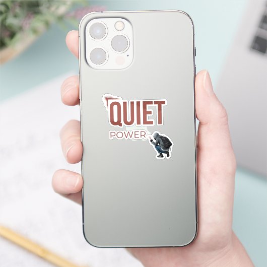 Quiet Power Minimal Graffiti Art Sticker (Telefoon)