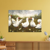Quiet Quack: White Duck Starry Night Goose Canvas Afdruk (Insitu (Woonkamer))
