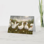 Quiet Quack: White Duck Starry Night Goose Kaart (Voorkant)