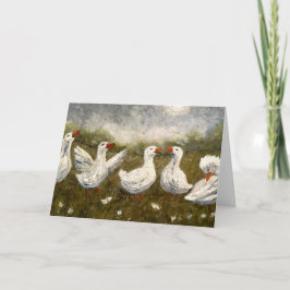 Quiet Quack: White Duck Starry Night Goose Kaart