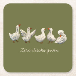 Quiet Quack: White Duck Starry Night Goose Kartonnen Onderzetters