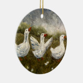 Quiet Quack: White Duck Starry Night Goose Keramisch Ornament (Rechts)
