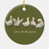 Quiet Quack: White Duck Starry Night Goose Keramisch Ornament (Achterkant)