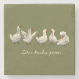 Quiet Quack: White Duck Starry Night Goose Stenen Onderzetter
