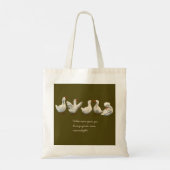 Quiet Quack: White Duck Starry Night Goose Tote Bag (Achterkant)
