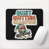 Quiet Quitting Elf Funny Office Humor Dark Mode Muismat (Met muis)