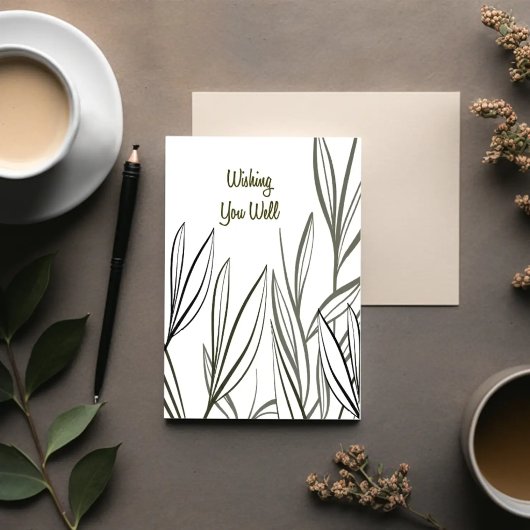 Quiet Reeds — Minimal Get Well Card Kaart