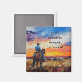 Quiet Rewards: Westerne zonsondergangmagneet Magneet (Voorkant / Achterkant)