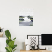 Quiet River Valley Minimal Abstract Landscape Poster (Thuiskantoor)