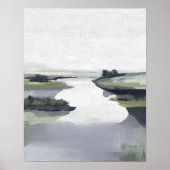 Quiet River Valley Minimal Abstract Landscape Poster (Voorkant)