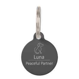 Quiet Round Pet Tag – Minimal Custom Dog ID Tag Huisdierpenning