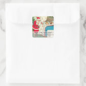  Quiet Santa-kerstlabel Vierkante Sticker (Tas)