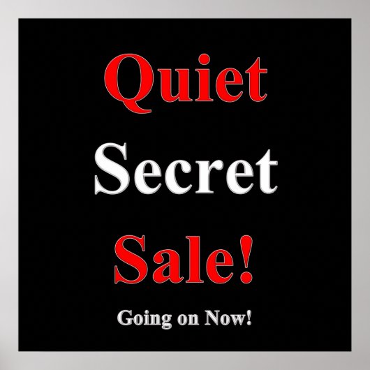 Quiet Secret Sale Poster Matte (Voorkant)