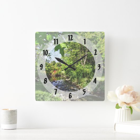 Quiet Stream Vierkante Klok (Huis)