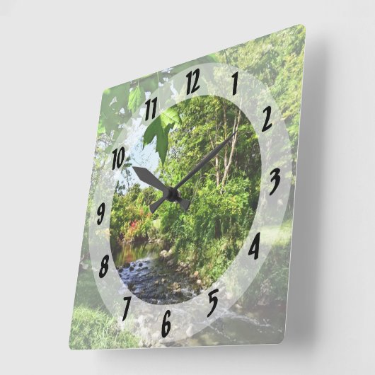 Quiet Stream Vierkante Klok (Hoek)