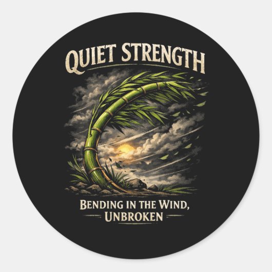 Quiet Strength Ronde Sticker (Voorkant)