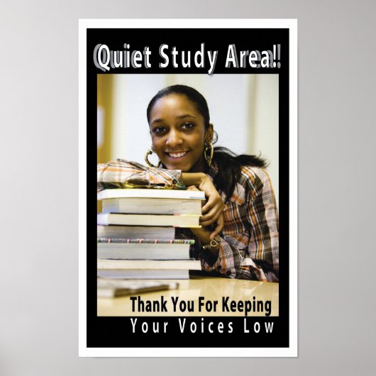 Quiet Study Area Academic Library Poster (Voorkant)