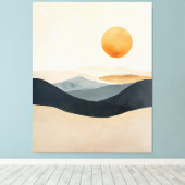 Quiet Sun Over Layered Horizons Canvas Afdruk (Insitu (Houten vloer))
