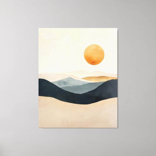 Quiet Sun Over Layered Horizons Canvas Afdruk (Voorkant)