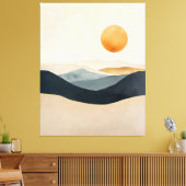 Quiet Sun Over Layered Horizons Canvas Afdruk (Insitu (Woonkamer))