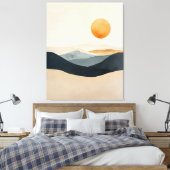 Quiet Sun Over Layered Horizons Canvas Afdruk (Insitu (Slaapkamer))