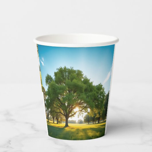 Quiet Time With a Big Tree  Papieren Bekers (Achterkant)