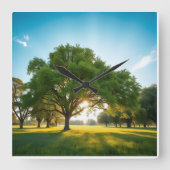 Quiet Time With a Big Tree  Vierkante Klok (Voorkant)