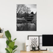 Quiet Waters Monochrome Landscape Poster (Thuiskantoor)