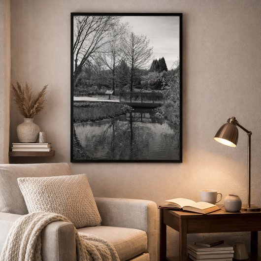 Quiet Waters Monochrome Landscape Poster